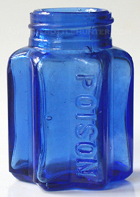 A blue star shaped KU-14 --- AntiqueBottleHunter.com