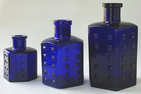 Set of KU-17s with BDH in diamond on the base. --- AntiqueBottleHunter.com 